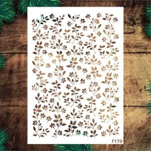 Çiçek Desen Stencil Şablon (21x30) F-170