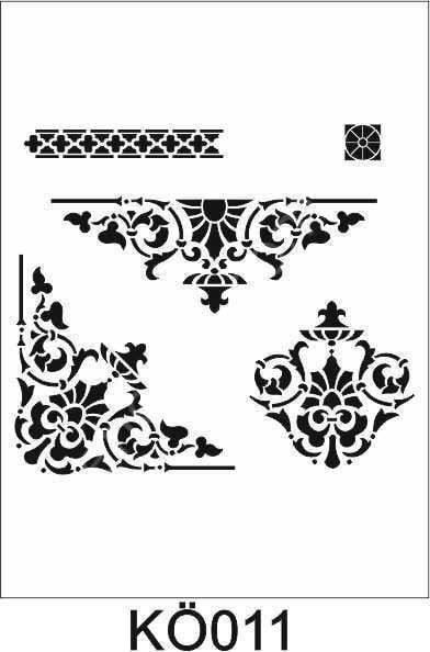 Köşe Desenler Stencil Şablon (25x25) KÖ-011