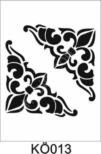 Köşe Desenler Stencil Şablon (25x25) KÖ-013