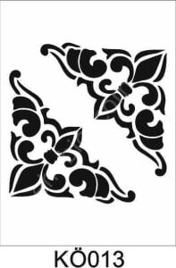 Köşe Desenler Stencil Şablon (25x25) KÖ-013