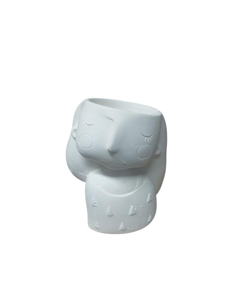 Uzun Saçlı Kız Saksı 10x8,5cm