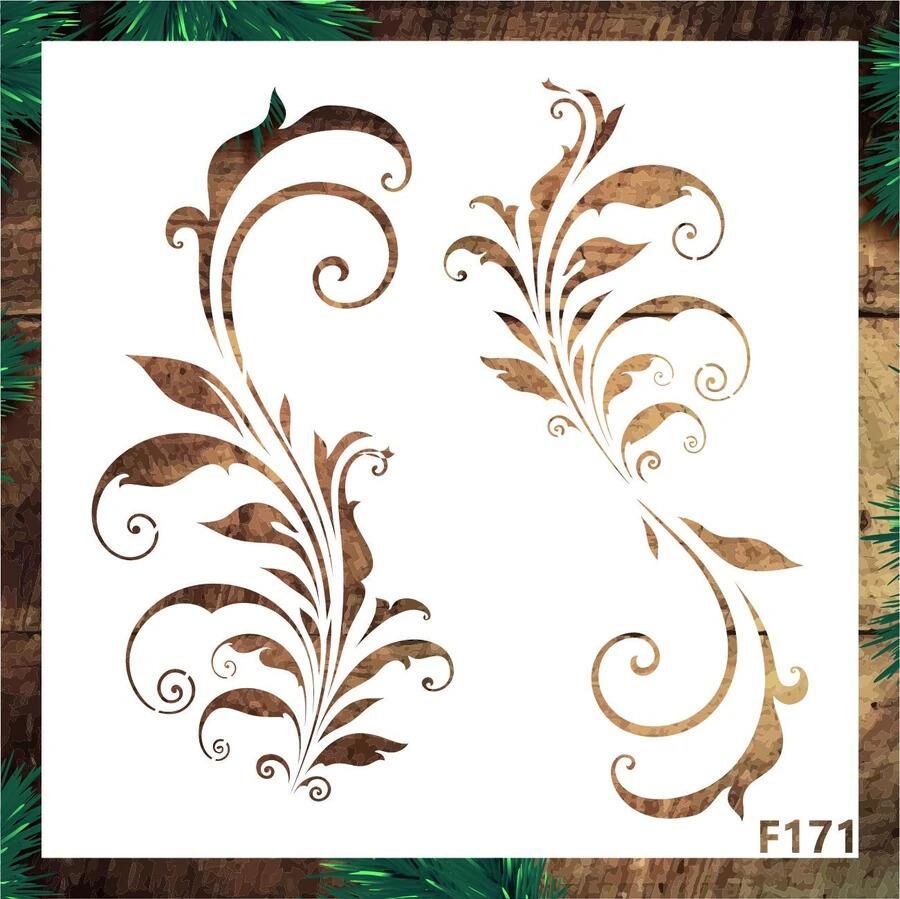 Çiçek Desen Stencil Şablon (25x25) F-171
