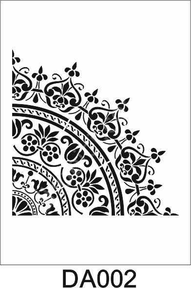 Damask Desen Stencil Şablon (25x25) DA-002