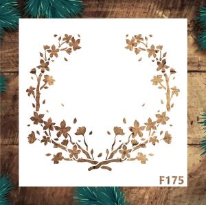 Çiçek Desen Stencil Şablon (25x25) F-175