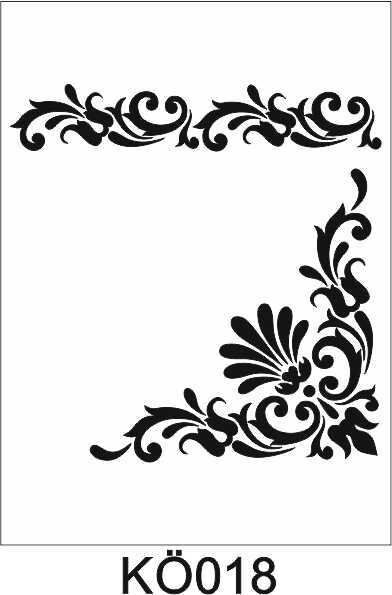 Köşe Desenler Stencil Şablon (25x25) KÖ-018