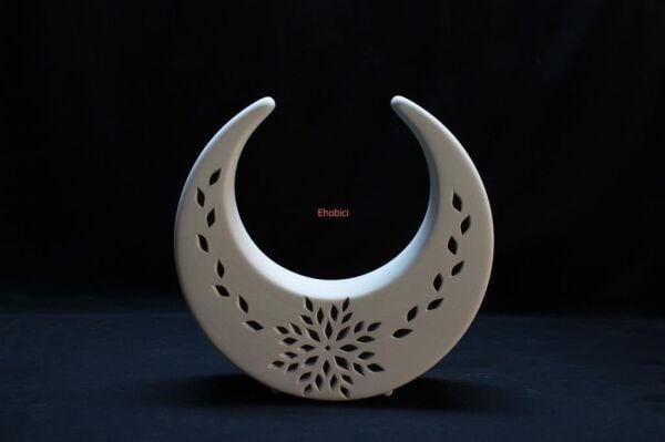 Seramik Çiçekli Küçük Hilal 15cm O-25