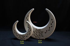 Seramik Çiçekli Küçük Hilal 15cm O-25