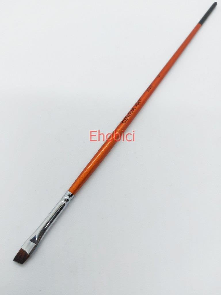 Cenova Art 202 Yan Kesik Uzun Sap Fırça No:0