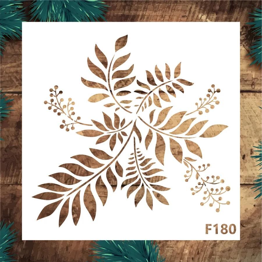 Çiçek Desen Stencil Şablon (25x25) F-180