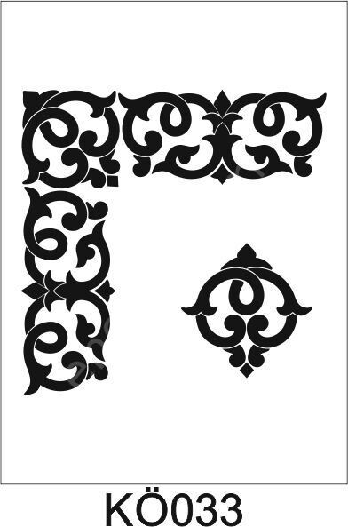 Köşe Desenler Stencil Şablon (25x25) KÖ-033