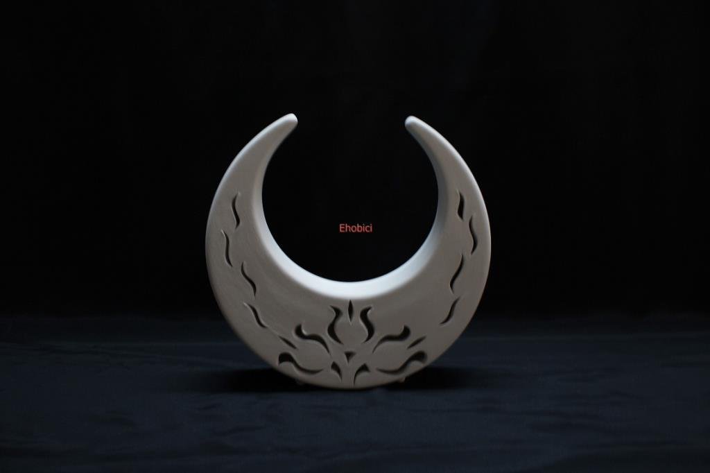 Seramik Laleli Küçük Hilal 15cm O-26