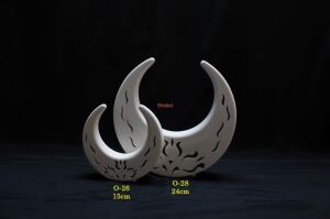 Seramik Laleli Küçük Hilal 15cm O-26