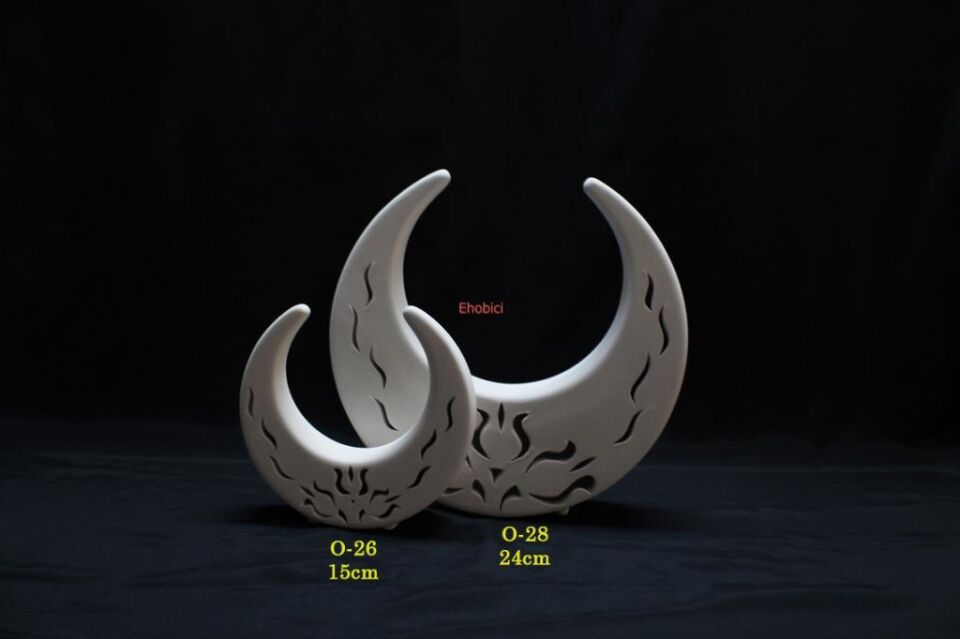 Seramik Laleli Küçük Hilal 15cm O-26