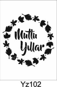 Yazı Desenler Stencil Şablon (25x25) YZ-102