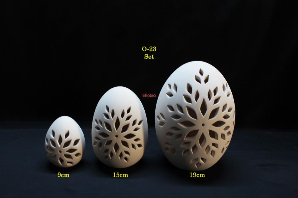 Seramik Çiçekli Yumurta Seti O-23