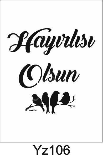 Yazı Desenler Stencil Şablon (25x25) YZ-106