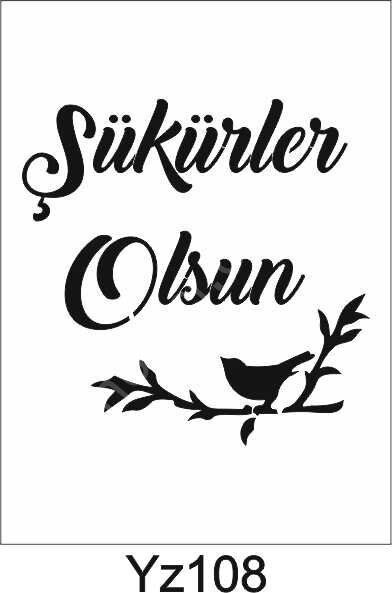 Yazı Desenler Stencil Şablon (25x25) YZ-108