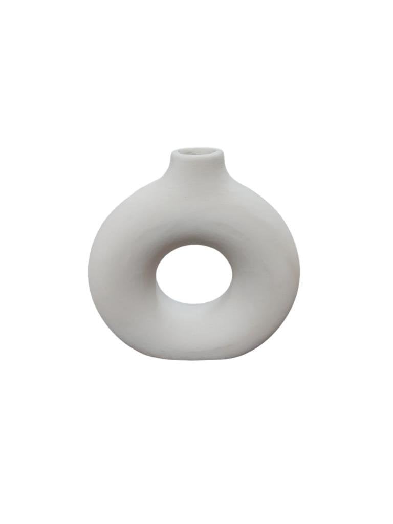 Seramik Yuvarlak Küçük Vazo 17x17cm