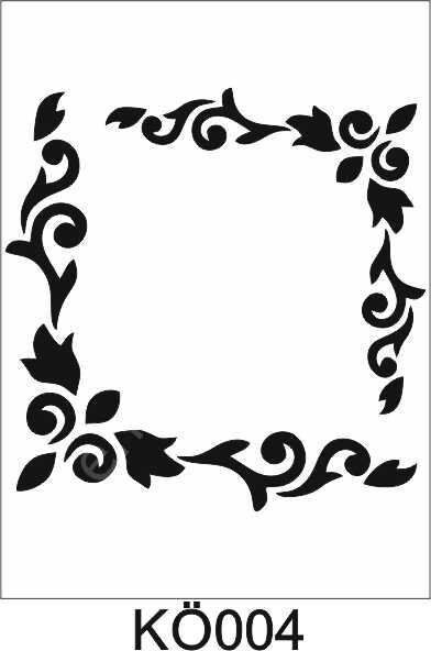 Köşe Desenler Stencil Şablon (25x25) KÖ-004