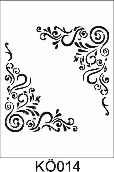 Köşe Desenler Stencil Şablon (25x25) KÖ-014