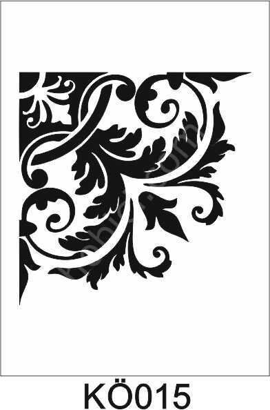 Köşe Desenler Stencil Şablon (25x25) KÖ-015