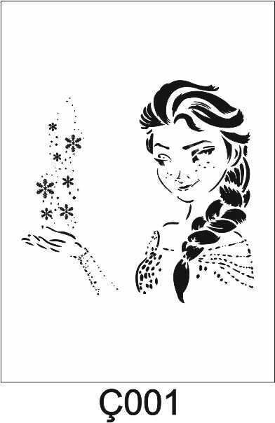 Çocuk Desen Stencil Şablon (25x25) Ç-001