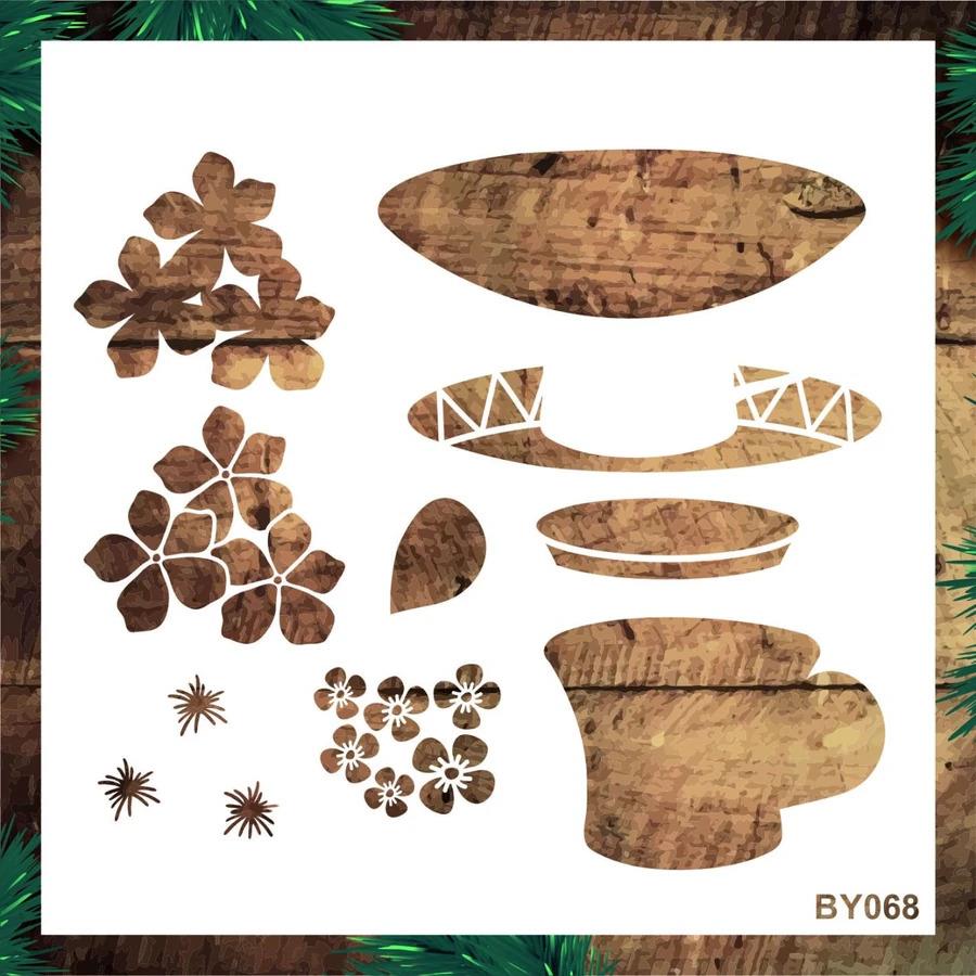 Boyutlu Desen Stencil Şablon (30x30) BY-068