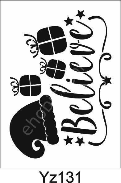 Yazı Desenler Stencil Şablon (25x25) YZ-131