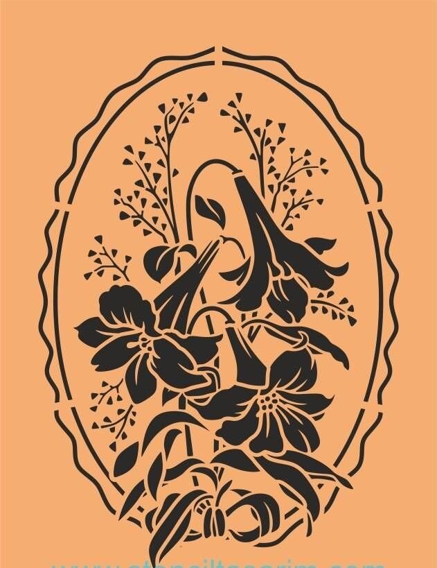 Çiçek Desen Stencil Şablon (21x30) F-091