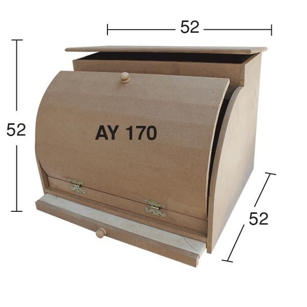 Kesme Tahtalı Ahşap Ekmeklik 52x52cm E339