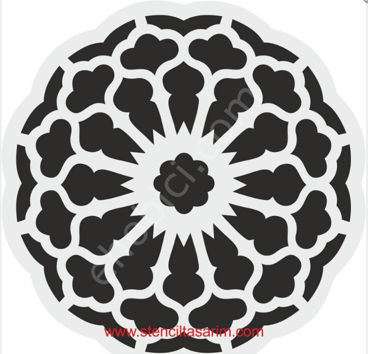 Yuvarlak Desenler Stencil Şablon (25x25) YU-067