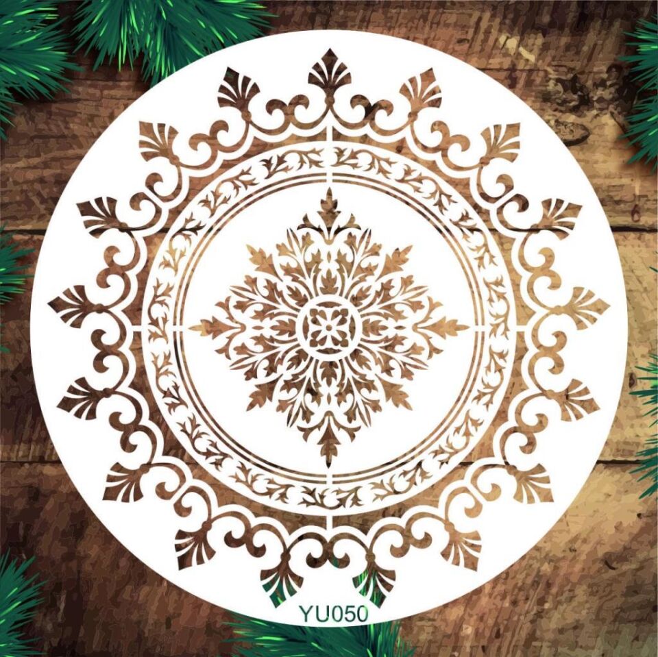 Yuvarlak Desenler Stencil Şablon (25x25) YU-050