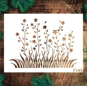Çiçek Desen Stencil Şablon (25x35) F-145