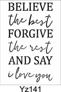 Yazı Desenler Stencil Şablon (21x30) YZ-141