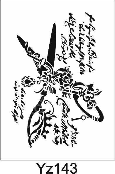 Yazı Desenler Stencil Şablon (21x30) YZ-143