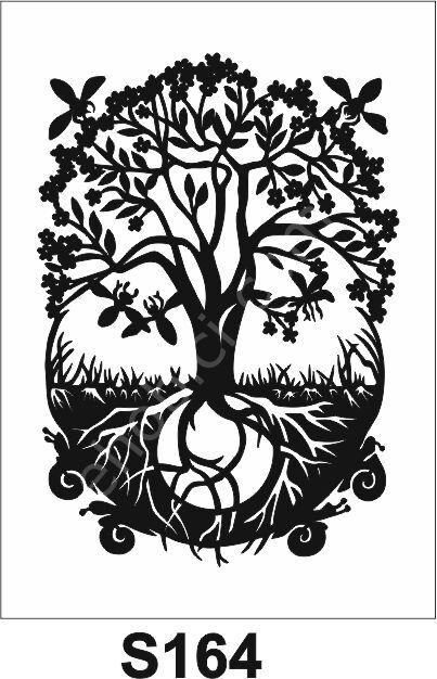 Diğer Karışık Desenler Stencil Şablon Kenarsız (21x30) S-164