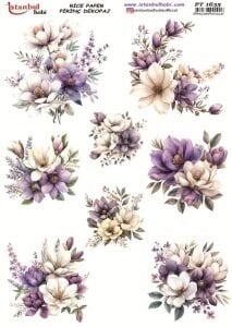 Pirinç Dekopaj Kağıdı 30x42cm PT-1635 Çiçekler
