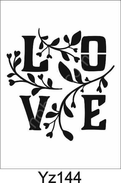 Yazı Desenler Stencil Şablon (25x25) YZ-144