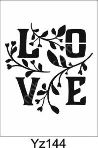 Yazı Desenler Stencil Şablon (25x25) YZ-144