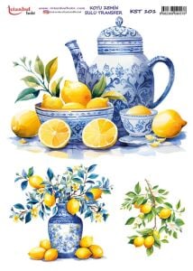 Koyu Zemin Sulu Transfer Kağıdı 25x35cm KST-101 Limon