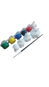 Ehobici Taş Boyama Seti Mantar Evler 6 Renk Akrilik Boya 5ml + Fırça