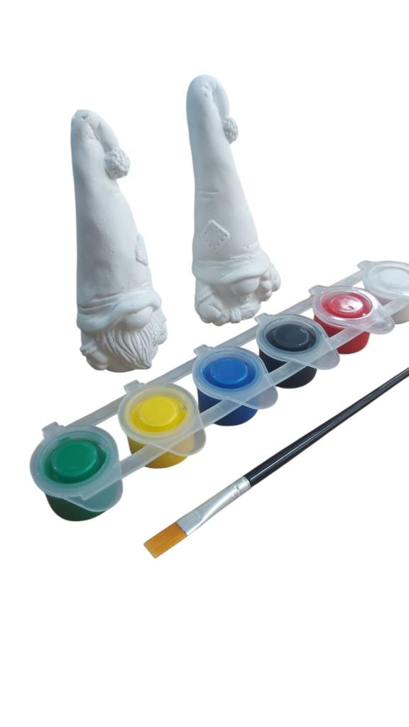 Ehobici Taş Boyama Seti Gnome Cüceler 6 Renk Akrilik Boya 5ml + Fırça