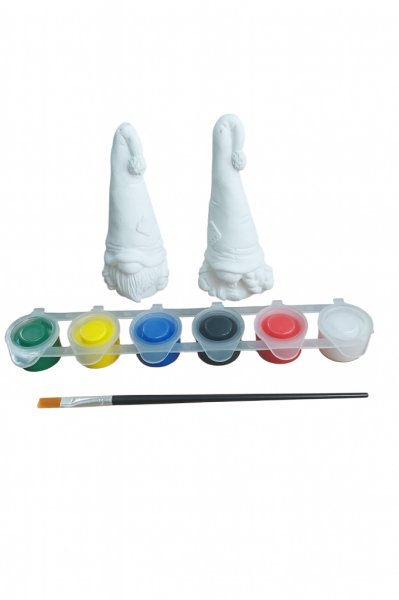 Ehobici Taş Boyama Seti Gnome Cüceler 6 Renk Akrilik Boya 5ml + Fırça