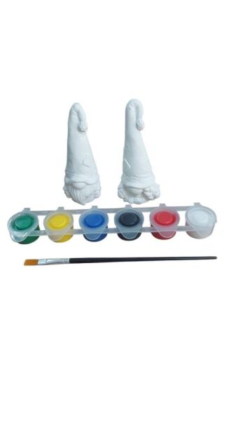 Ehobici Taş Boyama Seti Gnome Cüceler 6 Renk Akrilik Boya 5ml + Fırça