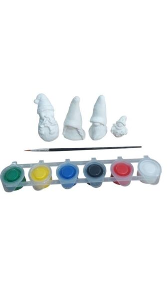 Ehobici Taş Boyama Seti Cüce ve Kardan Adam 6 Renk Akrilik Boya 5ml + Fırça