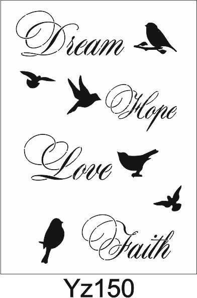 Yazı Desenler Stencil Şablon (21x30) YZ-150