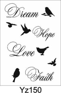 Yazı Desenler Stencil Şablon (21x30) YZ-150