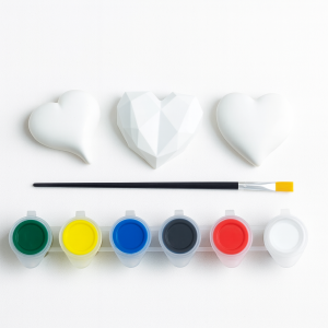 Ehobici Taş Boyama Seti Kalpler 6 Renk Akrilik Boya 5ml + Fırça