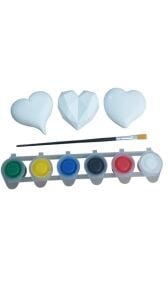 Ehobici Taş Boyama Seti Kalpler 6 Renk Akrilik Boya 5ml + Fırça