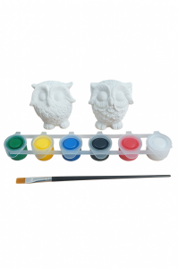 Ehobici Taş Boyama Seti Baykuşlar 6 Renk Akrilik Boya 5ml + Fırça